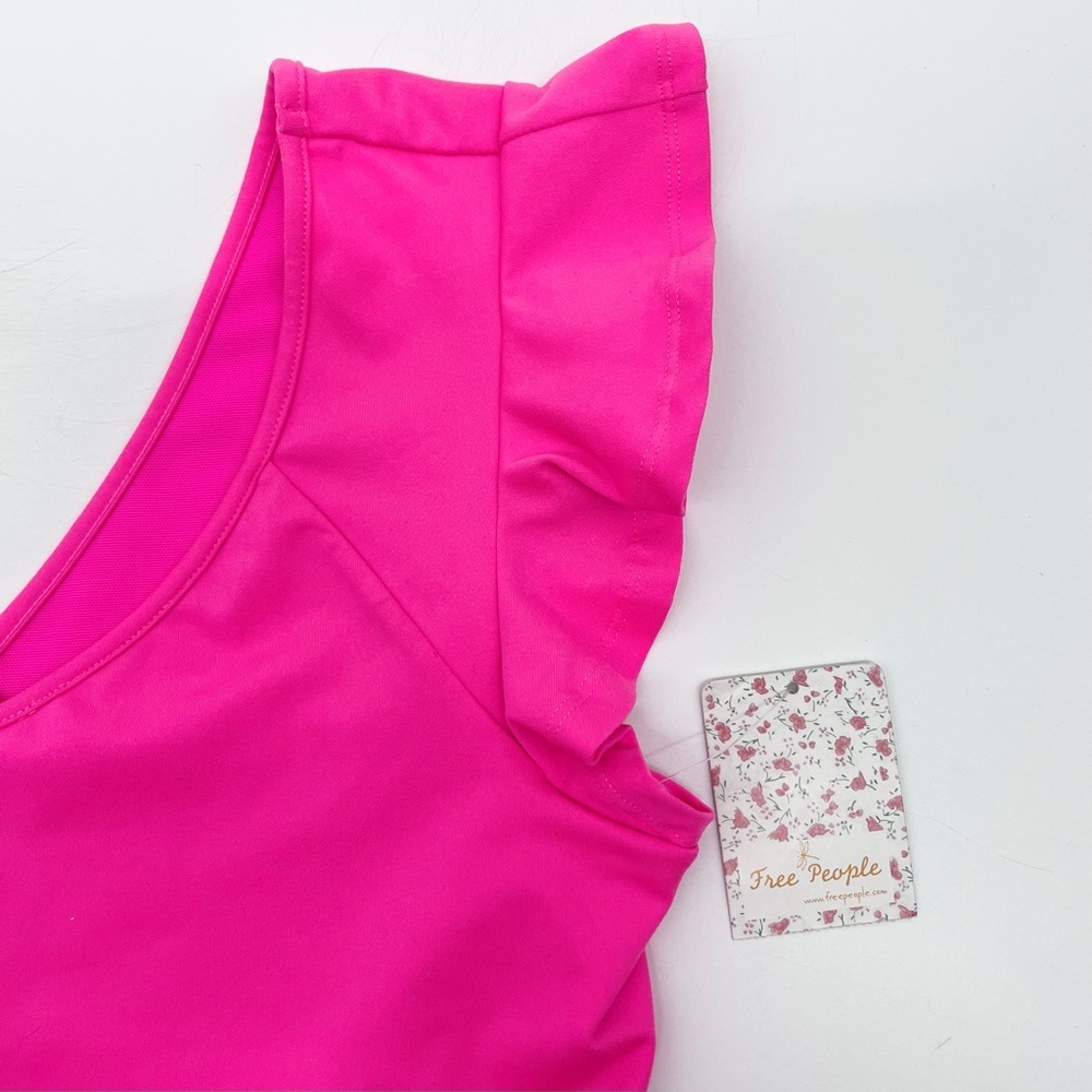 NWT Free People Movement Virgo Performance Yoga Crop Top in Tropical Pink *RARE* - Picture 4 of 10
